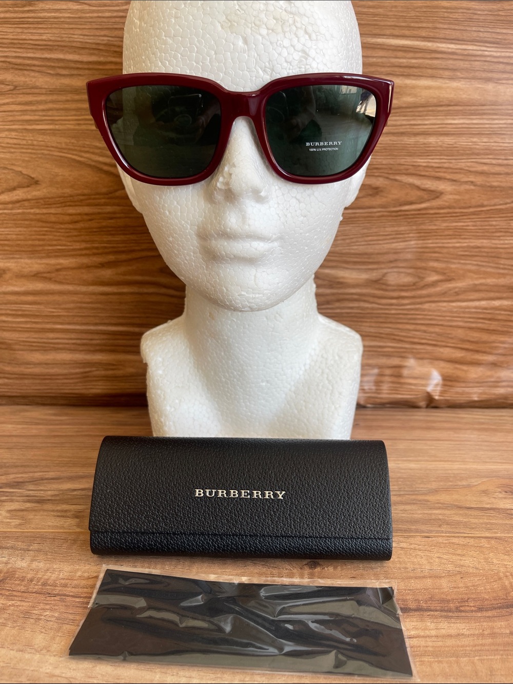 New with defect Burberry Women's Dark Red Cat-Eye Sunglasses
